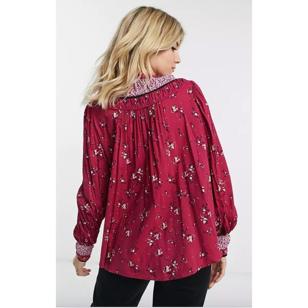 FREE PEOPLE NWT Paloma Multi Print Blouse // XS - Picture 3 of 14